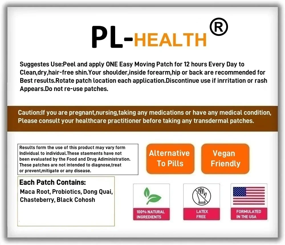 30 Patches Hormone Balance Probiotics for Women Transdermal Patches Menopause Relief, Weight Management