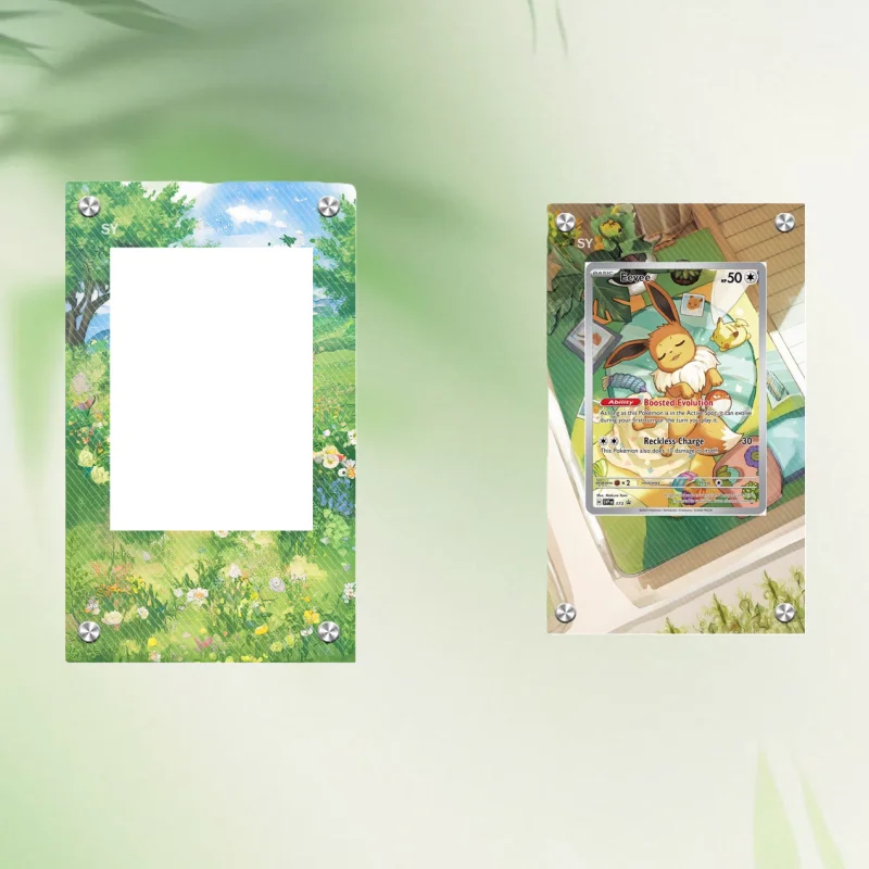 for Anime Acrylic Eevee Protective Case Ptcg Extended Painting Card Brick Game Collection Card Protective Display Case Gifts