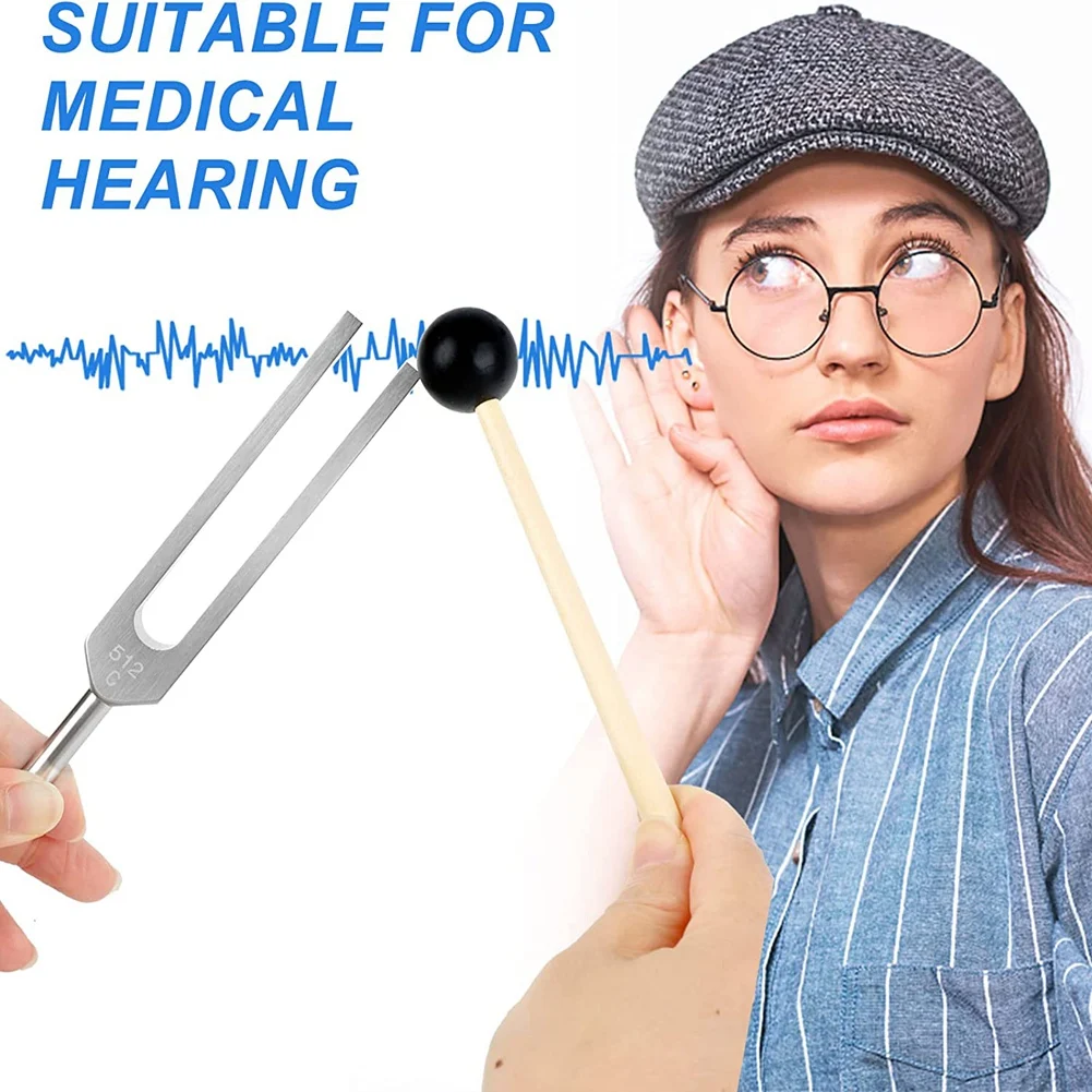 Набор камертонов (128 Гц, 136,1 Гц, 512 Гц, 4096 Гц) камертонов с рефлекторным молотком для заживления чакр Набор лечебных музыкальных богатых