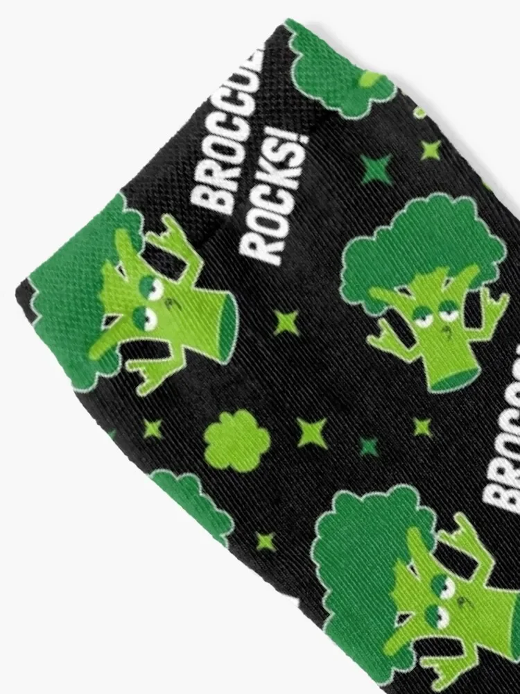 Funny Vegan Gifts - Broccoli Rocks! Socks hiphop cotton Hiking boots Women Socks Men's