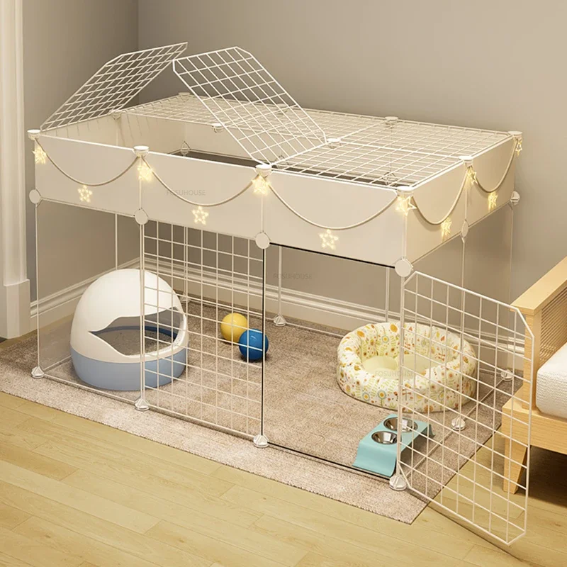 Cages Home Pet Fence Indoor Transparent  Isolation Cat Baffle Super Large Space Anti-jailbreak Cat Cage House Pet Product