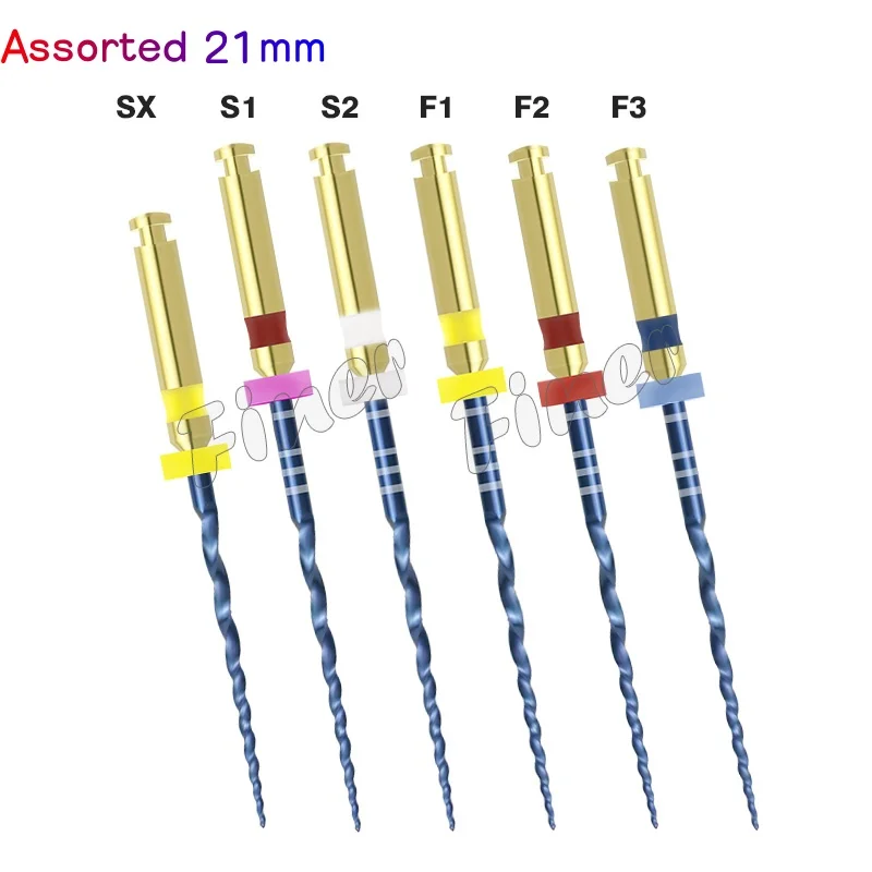 6 قطعة برو الأسنان تفتق الأزرق اللبية الملفات SX-F3 الروتاري إندو الملفات 21/25 مللي متر الحرارة المنشط قناة الجذر ملف طب الأسنان