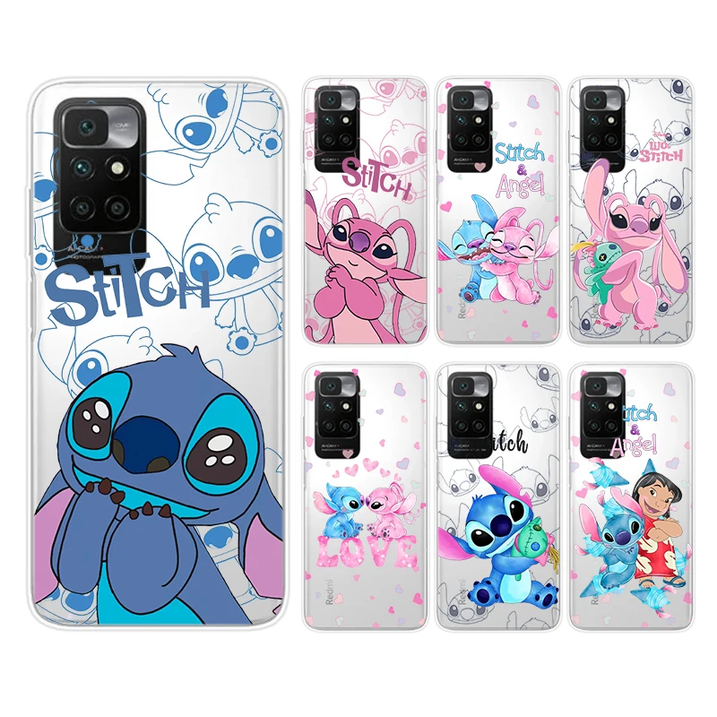 Stitch Lilo Angel For Xiaomi Redmi 12C 11 A1 Plus 10 10X 9T 9C 9C 8 7 6 4G 5G Silicone Soft Transparent Phone Case Coque Capa