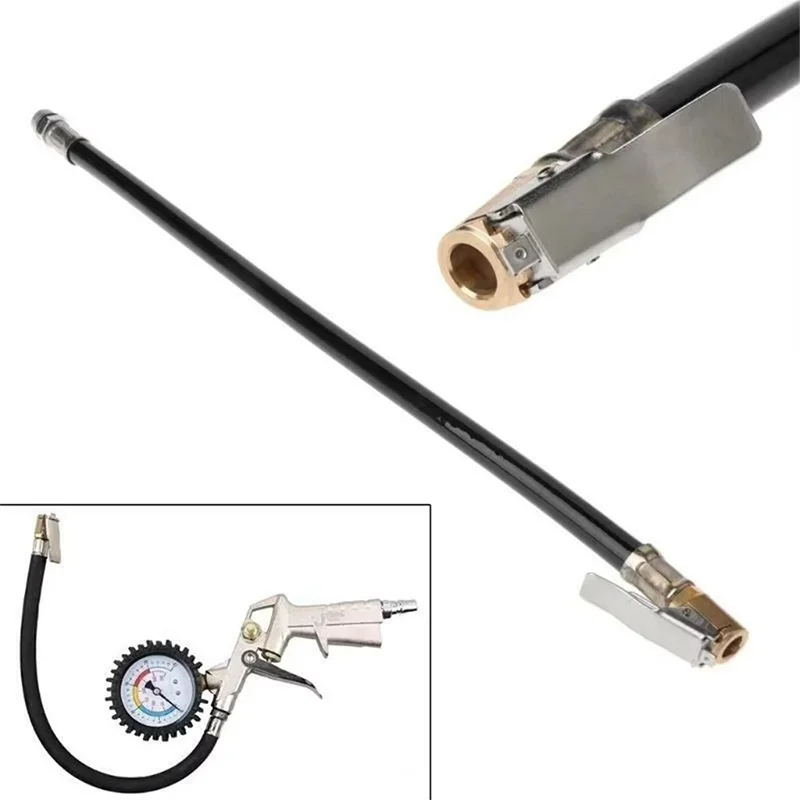 Car Auto Tire Air Tyre Inflator Pressure Gauge Hose Pump Flexible Connector Fast Inflatable Rods for Automobile Tires Accessory