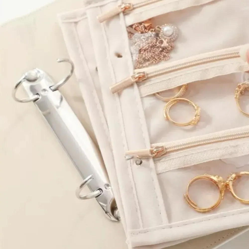 

Leather Jewelry Storage Book Love Heart Waterproof Jewelry Packaging Brochure Transparent Loose Leaf Necklace Binder Display Box