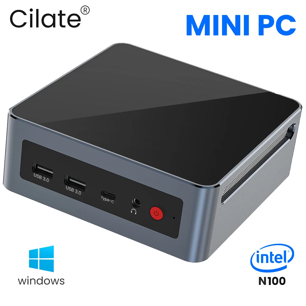 Cilate Mini PC N100 Intel Alder Lake-N N100 computadora de juegos de escritorio 16GB DDR4 256GB SSD WIFI5 BT5 Win11pro