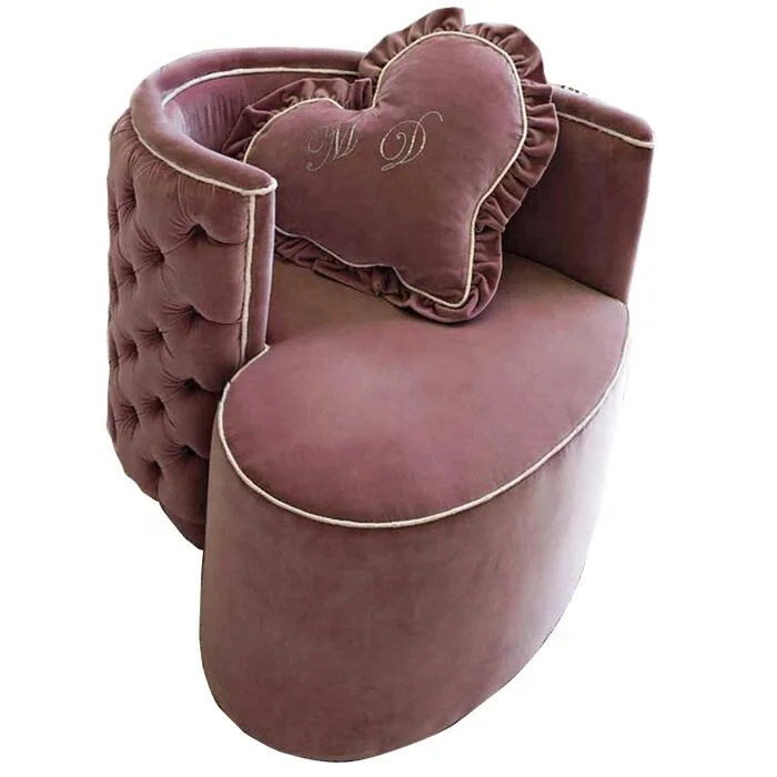 

/Modern Smart Lovely Heart Shape Cute Kids Girls Princess Velvet pink Sofa Chair Bedroom Furniture