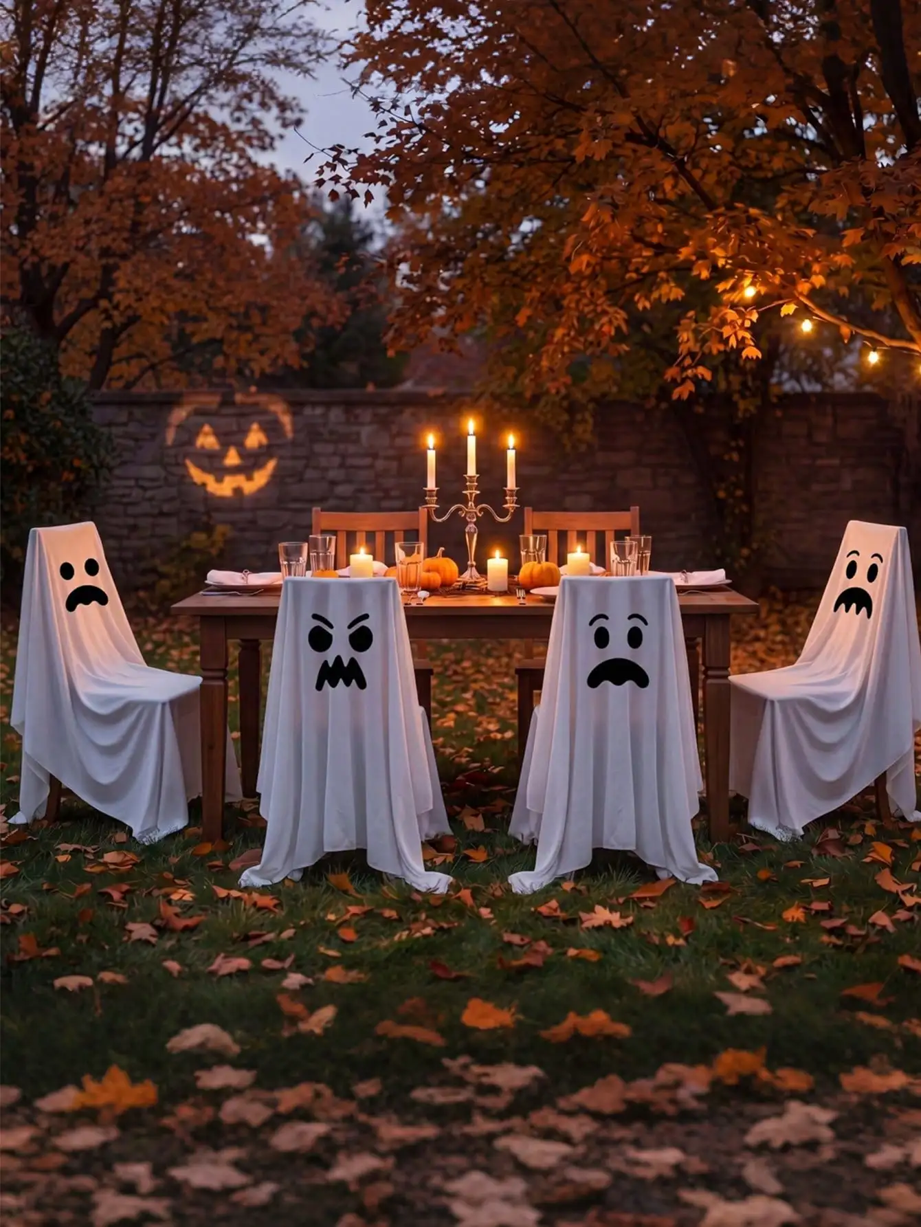 Halloween Ghost Chair Cover, Scary Face Slipcover, 59 X 59 Inch Double-Sided Print, Outdoor Decor Chair Cover, Suitable For Halloween Party, Home, Restaurant, Office Decoration, Party Chair Cover, Halloween Decoration, Halloween Party Supplies, Home Decor