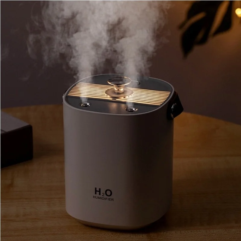 Umidificatore senza fili 1200ML doppio ugello umidificatore ricaricabile USB ultrasuoni olio essenziale diffusore di aromi nebulizzatore