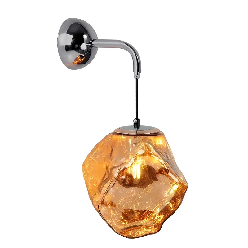 

Stone ice cube bedside lamp wall lamp high sense modern simple aisle living room background wall atmosphere decoration