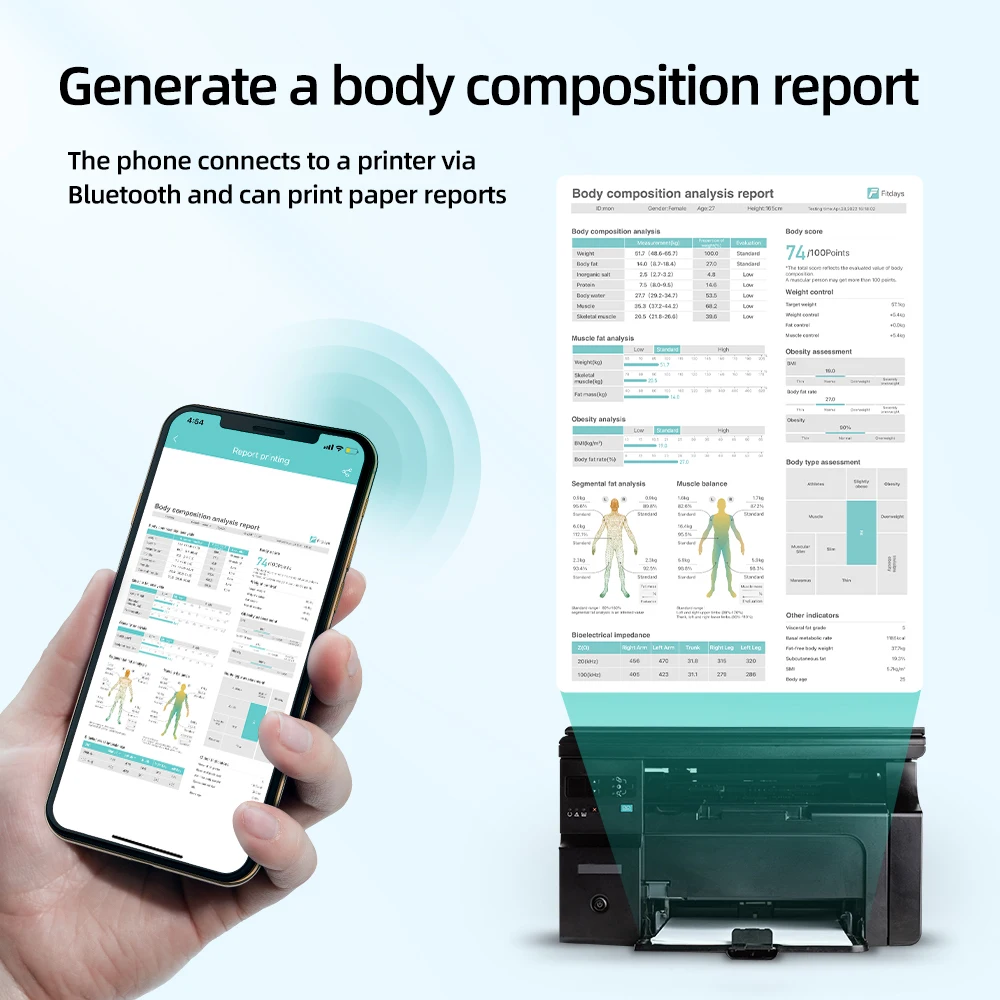 Measuring Voice Broadcast Smart Body Fat Scale 8 Electrodes Bioimpedance Scale Professional Body Composition Analysis Scale