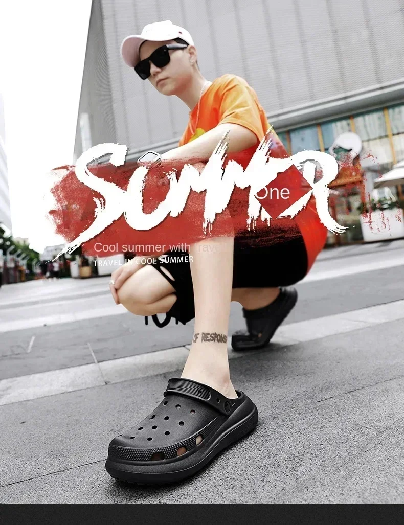 2026 Damen- und Herren-Lochschuhe, Sommer-Rutschfeste Outdoor-Sandalen, Geschlossene Zehen, Superweiche Beach-Slipper mit Dicker und Weicher Sohle – Detail 2