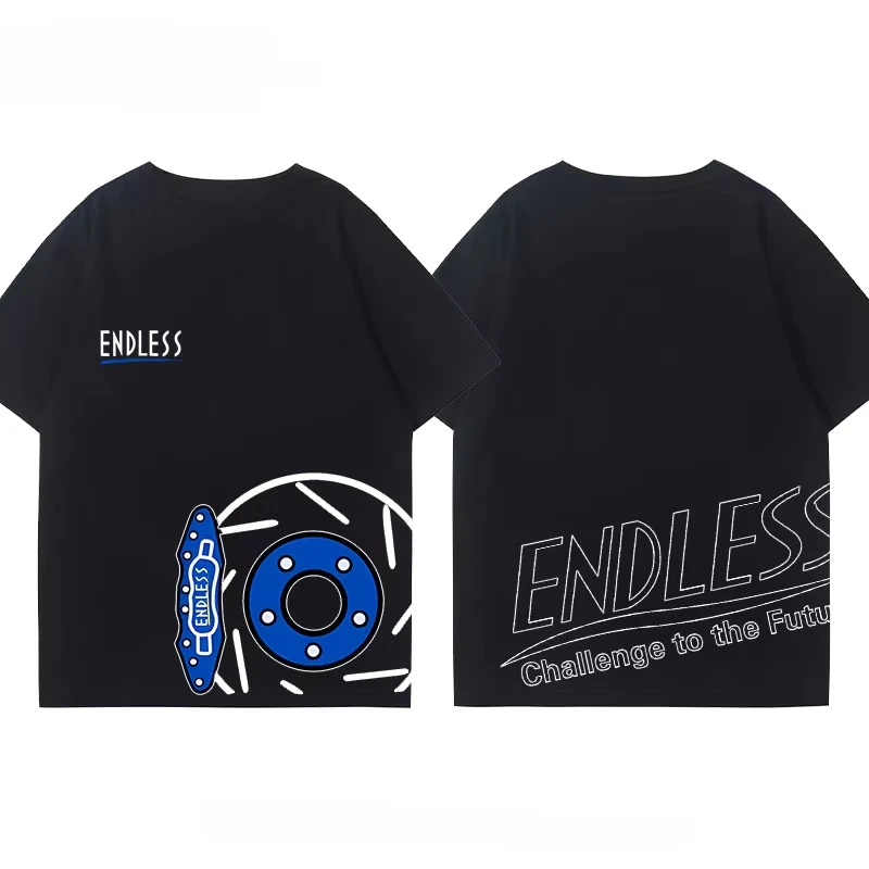 

ENDLESS Brake Pads Short-sleeved JDM Forged Calipers User Pure Cotton Men's High Quality T-shirt Modified Car Culture Clothes