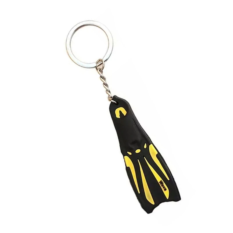 1Pc Dive Fin Key Holder Diver Keyring Unique Diving Fin Keychain Silicone Flippers Pendant Keyring for Water Sport Fan