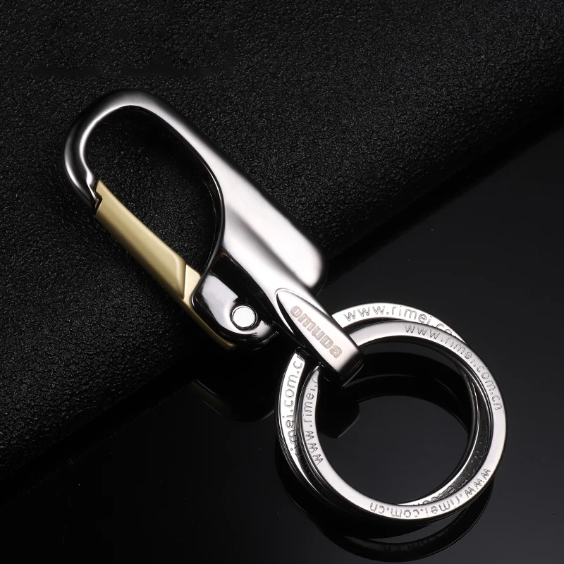 New Car Keychain   Fashion  Waist Buckle Stainless Steel Keyring Rotating Key Rings for Keychain Accessories Car Key Holder