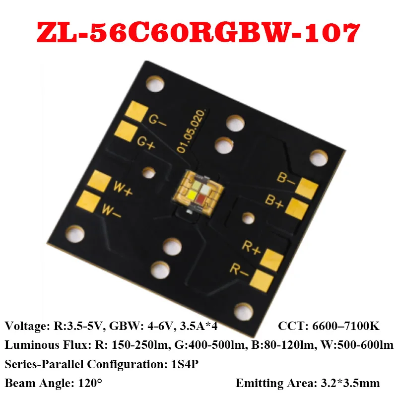 LED Beads 60W RGBW 4in1 LED ZL 60W 3.5-5V 4-6V for Projector Light / Stage Show Light Moving Head Spot