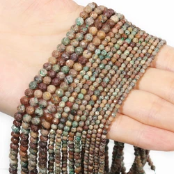 2/3/4mm Faceted African Turquoise Natural Gem Stone Bead Round Tiny Beads For Jewelry Making DIY Necklace Bracelet Accessories