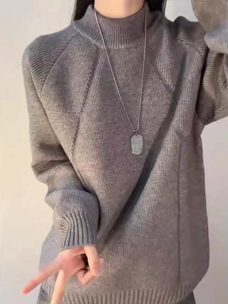 

Мужской вязаный свитер с высоким воротником American Sle Thiened f, осень-зима, повседневная внутренняя одежда, удобная мягкая одежда...