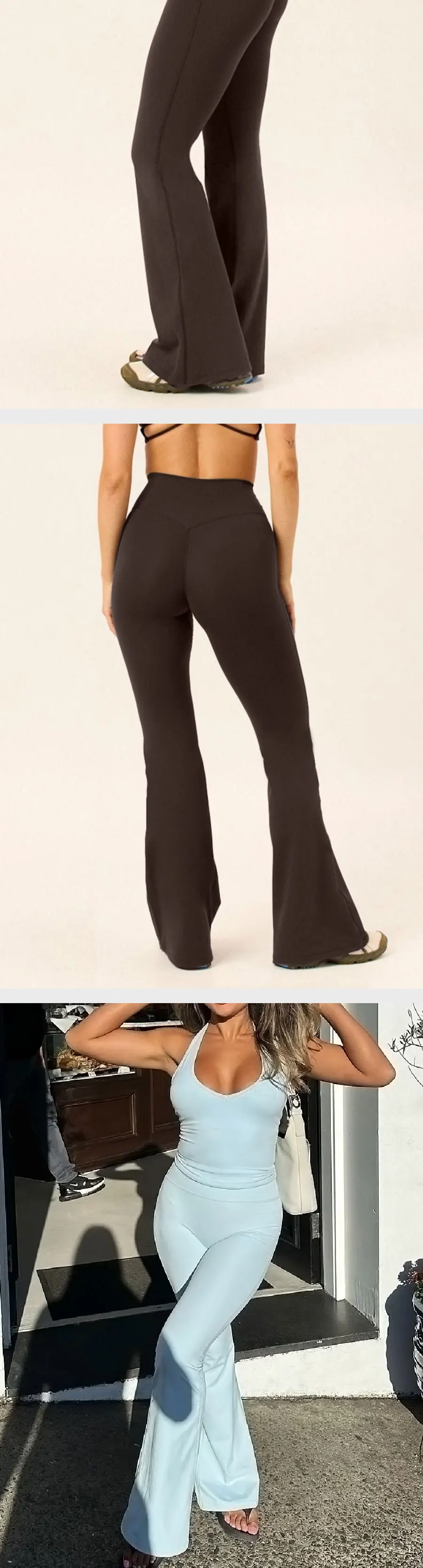 Flare-Leggings mit hoher Taille, hüftformend, elastische Fitness-Schlaghose, Gym-Leggings für Damen, Yoga-Hose, Sportbekleidung – Detail 4