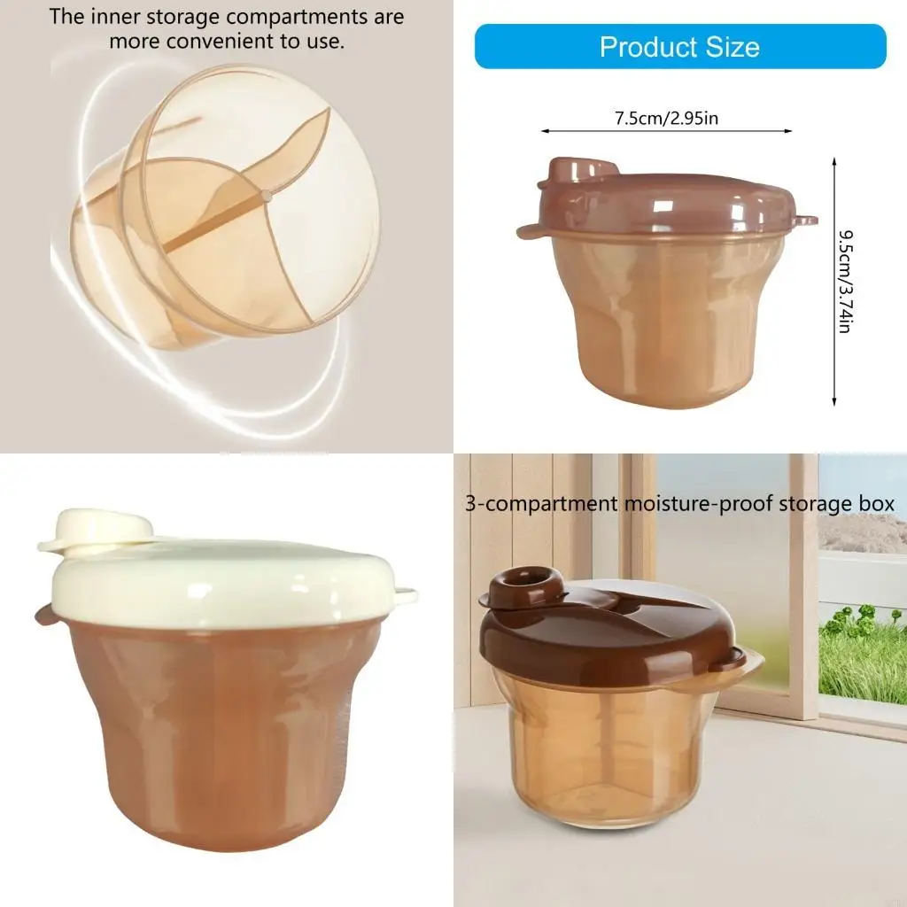 

97BC 3 Divided Baby Dispenser Compact Travel Friendly Easy To Disassemble Clean