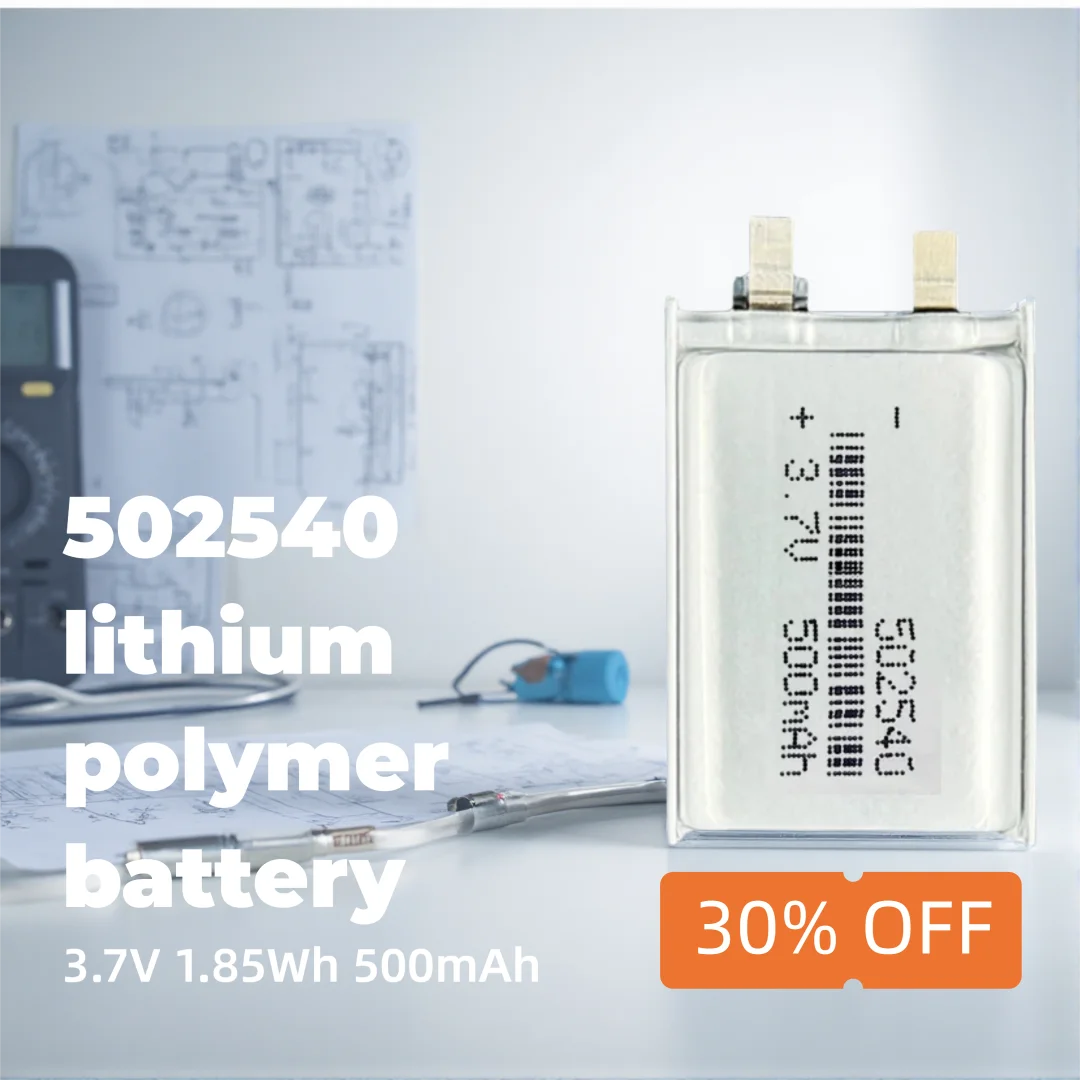 

502540 3.7V 500mAh Li-ion Polymer Battery Durable Rechargeable Cell for Wearables, Portable Electronics, DIY Projects