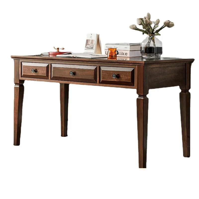 

XL Solid Wood American Desk Log Living Room Study Table Study Writing Desk Computer Desk