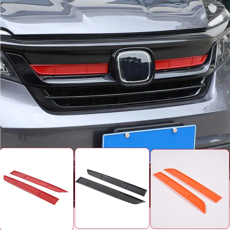 

ABS красная передняя нижняя решетка, молдинговая крышка, гоночная решетка, средняя сетчатая накладка, рамка для Honda Pilot 2015-2022, автомобильные аксессуары