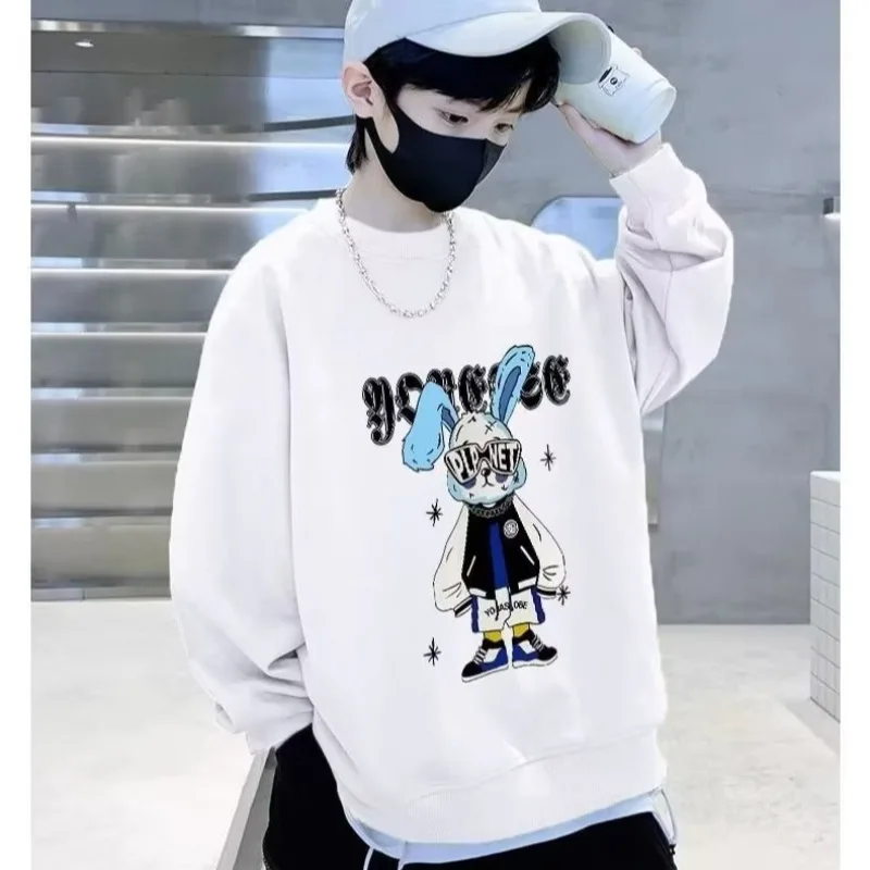 2023 Spring & Autumn New Boys Cartoon Print Casual Sweatshirts Children's O-Neck Personalized Versatile Pullover Kids Clothes