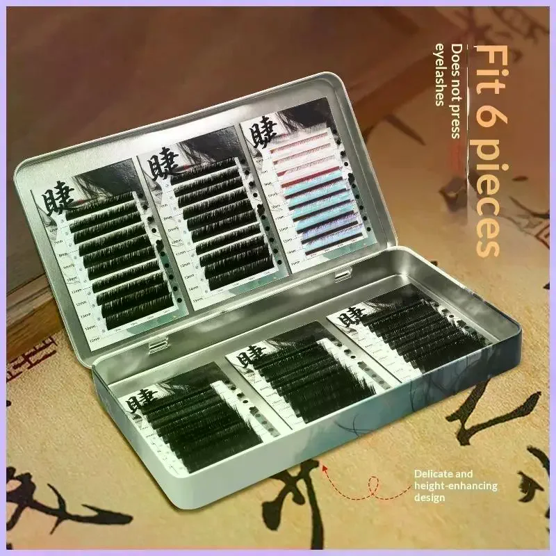 7Pcs Extended Magnetic Tray Heightened Design Chinese Style Eyelash Storage Case 6-15mm False