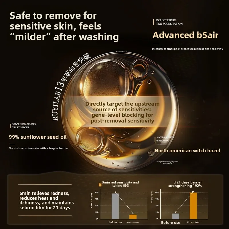 รุ่ยอี้ น้ำมันล้างเครื่องสำอางชาดำ สูตรอ่อนโยน ทำความสะอาดล้ำลึก สำหรับใบหน้า ริมฝีปาก และดวงตา สามในหนึ่งเดียว น้ำมันทำความสะอาดเครื่องสำอางเพื่อความงาม สำหรับผู้หญิงและผู้ชาย 300 มล.