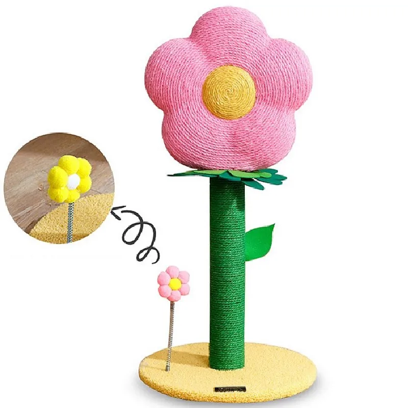 Cat Scratcher Sisal Cat Scratch Column Sofa Protector Flower Scratching Post for Cats Claw Grinding Cats Tower Furniture Pet Toy