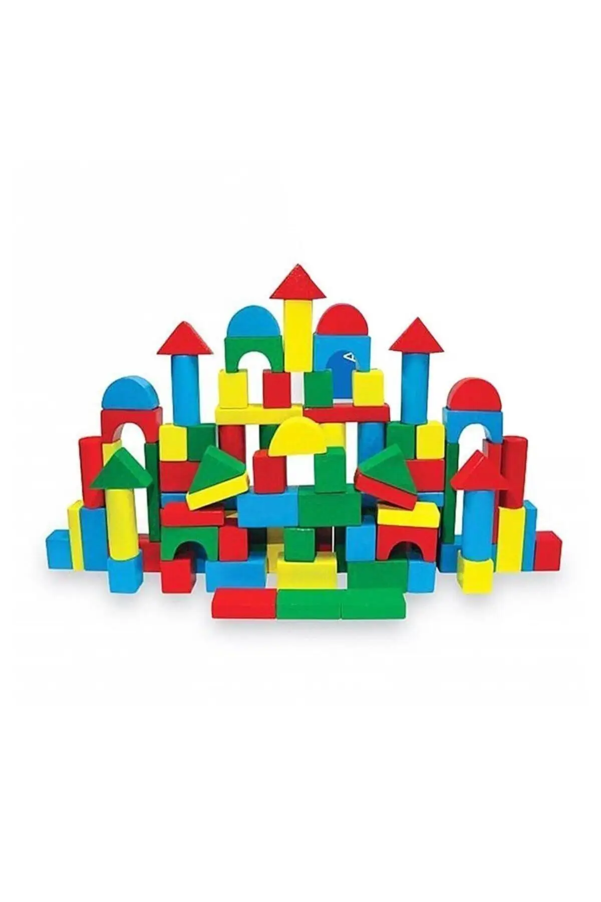 100 piece Colorful Wooden Blocks for Kids Christmas Gift Shape and Colors with Diy