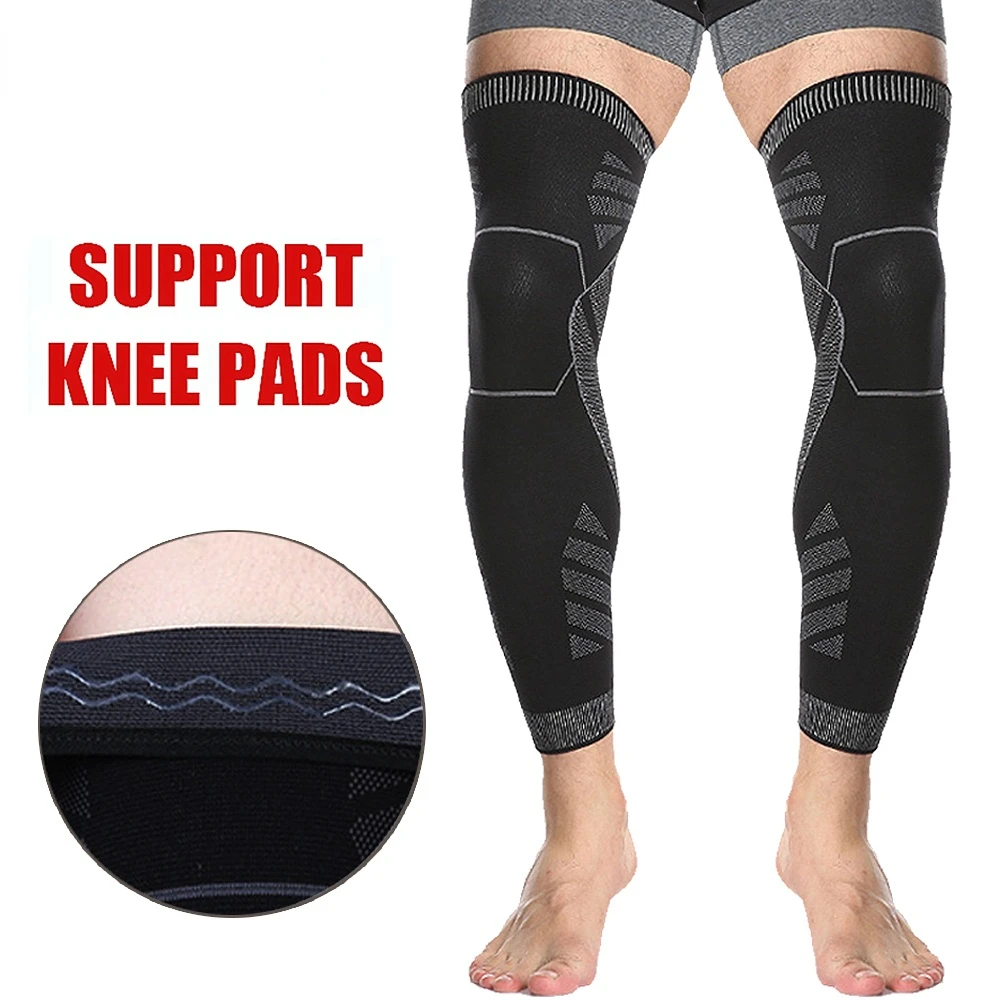 Long Leg Compression Sleeves,Full Leg Sleeve Long Knee Brace Knee Support Protect Basketball,Football, Knee Pain Relief