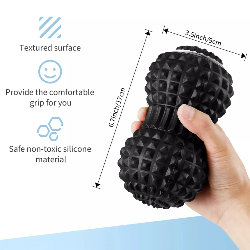 Electric Massage Peanut 4-Speed Yoga Vibrating Lacrosse Ball Muscle Pain Relief Deep Tissue Massager Rechargeable Self Massager