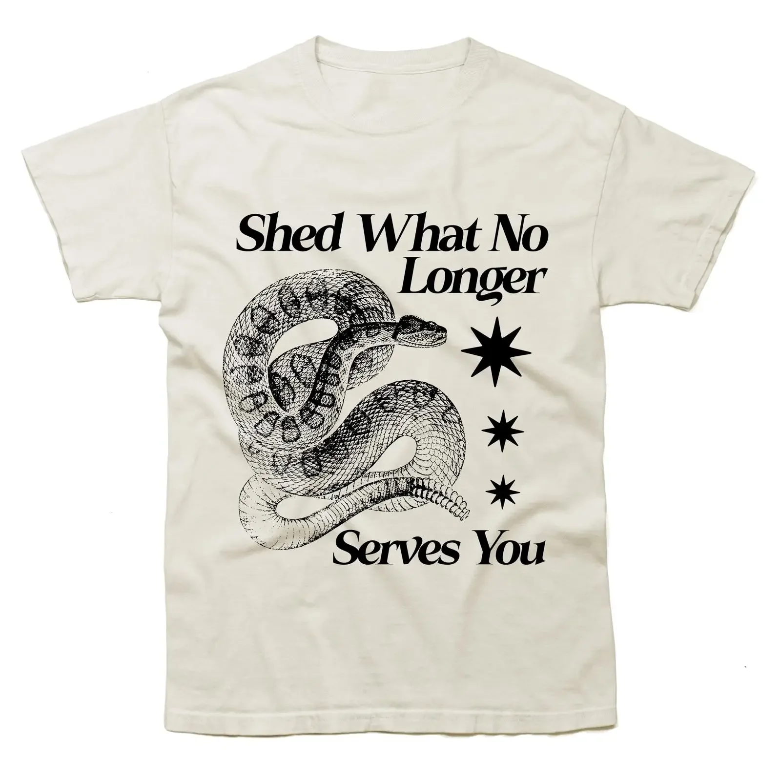 Shed What No Longer Serves You T Shirt Retro Cartoon Weird Meme Vintage Snake vintage Washed Versatile designer clothes Unisex