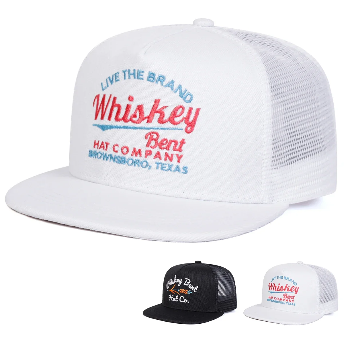 Unisex WHISKEY BENT Letter Embroidery Hip-hop Net Hats Sprin