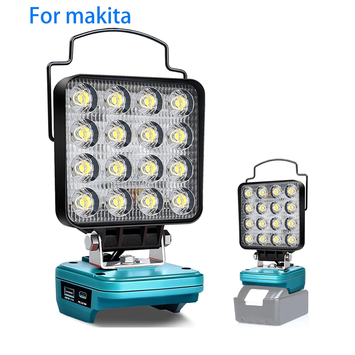 

Аккумуляторный светильник для Makita 18 В, 48 Вт, беспроводной светодиодный рабочий фонарь, яркий светодиодный прожектор, портативный прожектор, USB и Type-C