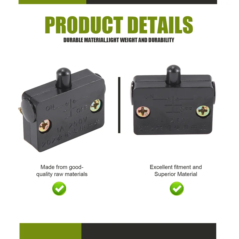 4 Pcs Cabinet Door Switch Cabinet Lamp Switch Drawers Open On Close Door Applicable To 12V 24V 110V