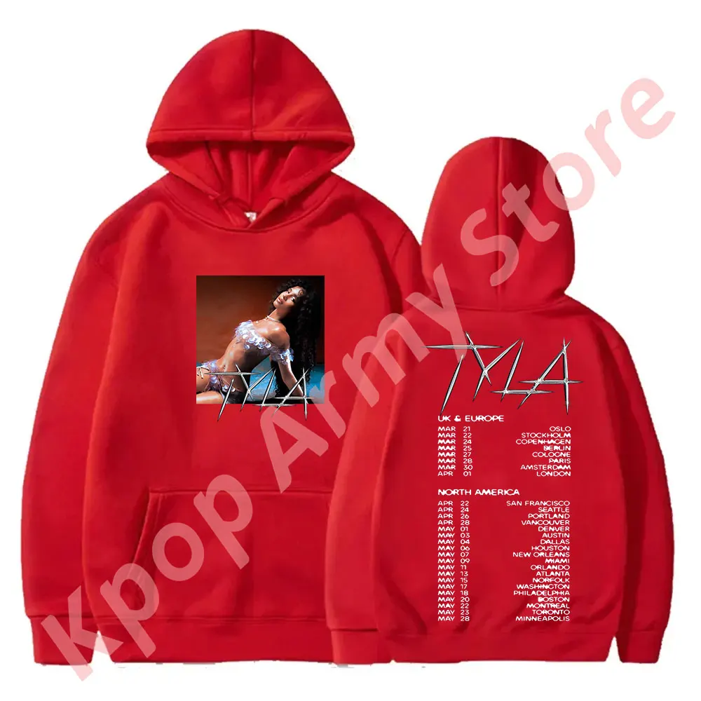 Толстовки Tyla 2024 Tour Merch, новые женские и мужские модные повседневные пуловеры для косплея