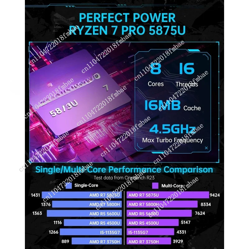 A [Gaming PC] Mini PC, AMD 7 5875U (up To 4.5GHz) [WiFi6/BT5.2] [4K UHD/RGB Lighting/3 Adjustable Mode PC Gaming]