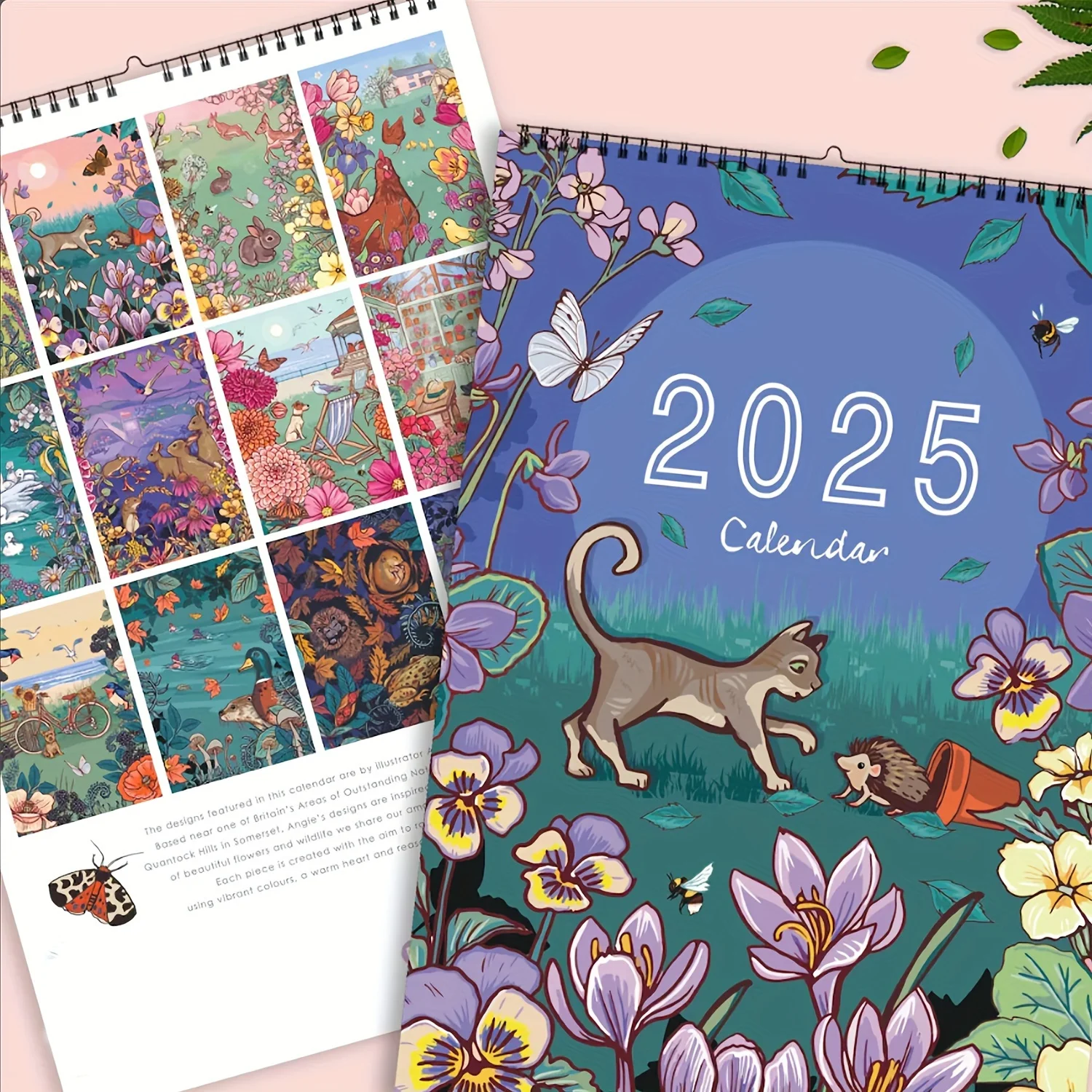 2025 Nature & Wildlife Art Wall Calendar - Monthly Planning Organizer with Sturdy Paper - Animal Illustrations for Scheduling