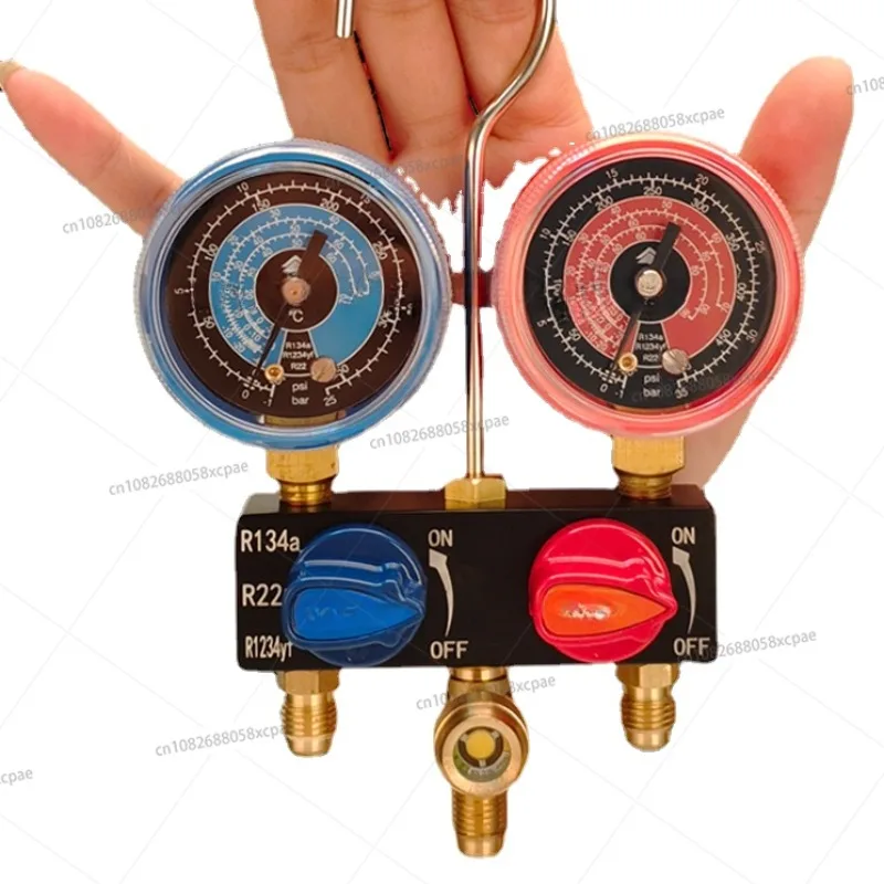 R134a/R22/R410a Automobile Air Conditioner Mini Refrigerant Fluoride Meter Snow Pressure Gauge Dual-meter Valve Group