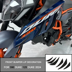 For 390 125 Duke 2024 Front Bumper Lip Decoration Diffuser Splitter Fins Body Spoiler Canards Valence Chin Car Tuning Canard