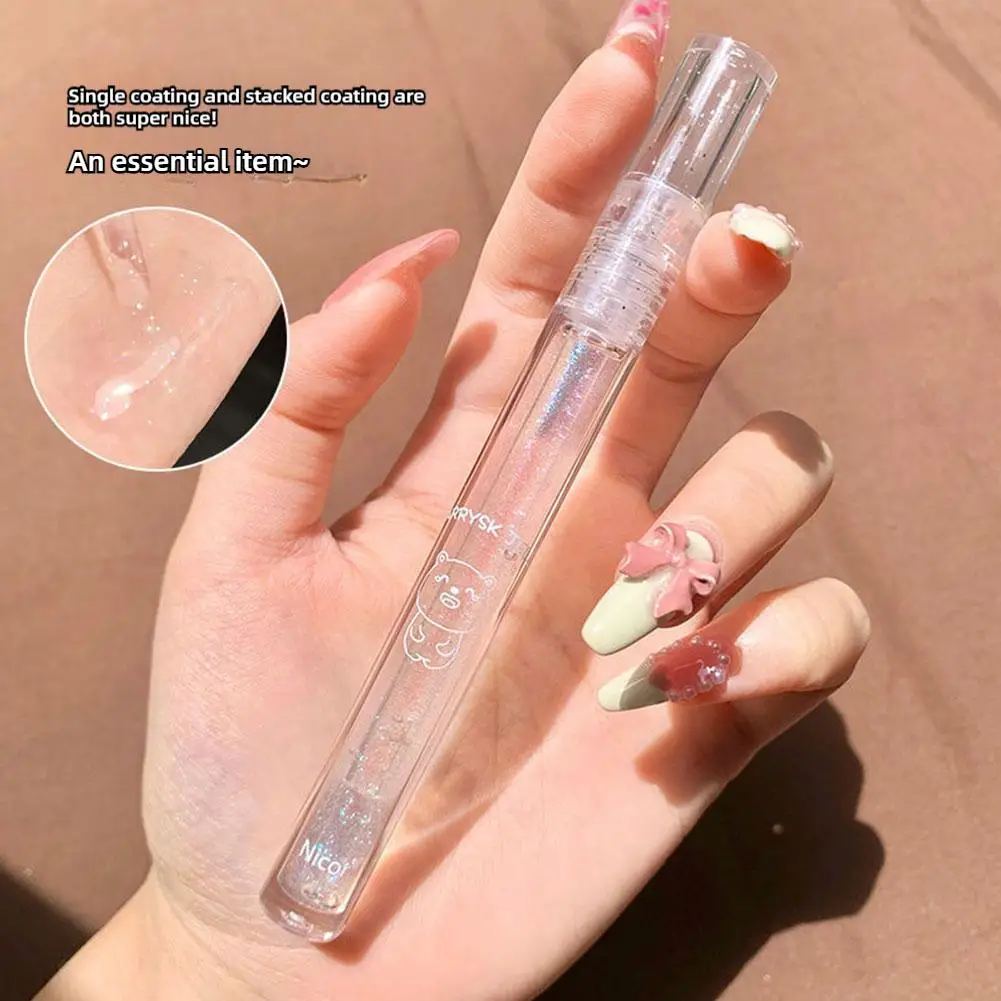 Glossy Glossy Juice Lip Gloss Clear Colorless Blue Repair Mirror Flash Moisturizing Lips Lip Gloss Lipstick Oil Lip D5F8