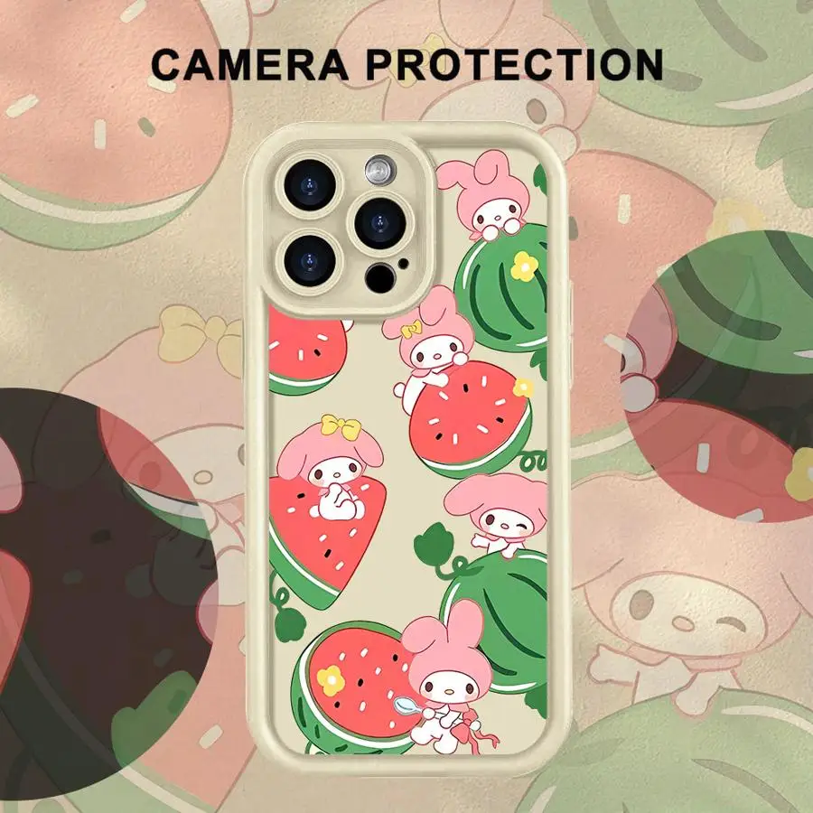 Soft Cover Phone Case for iPhone XS Max 17 Air 16e 13 12 11 Pro 15 16 14 Plus XR Sanrio Melody Kuromi