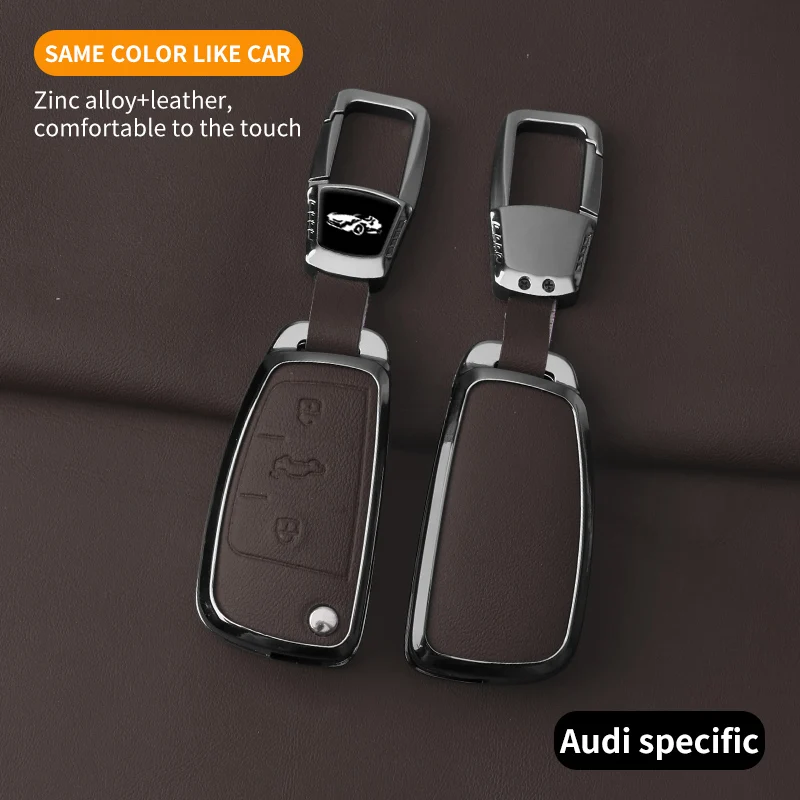 Fashion Zinc Alloy Car Key Case Cover for Audi A1 A3 A6 A6L Q2 Q3 Q7 TTS R8 S6 RS3 Car Key Protector Shell Interior Accessories