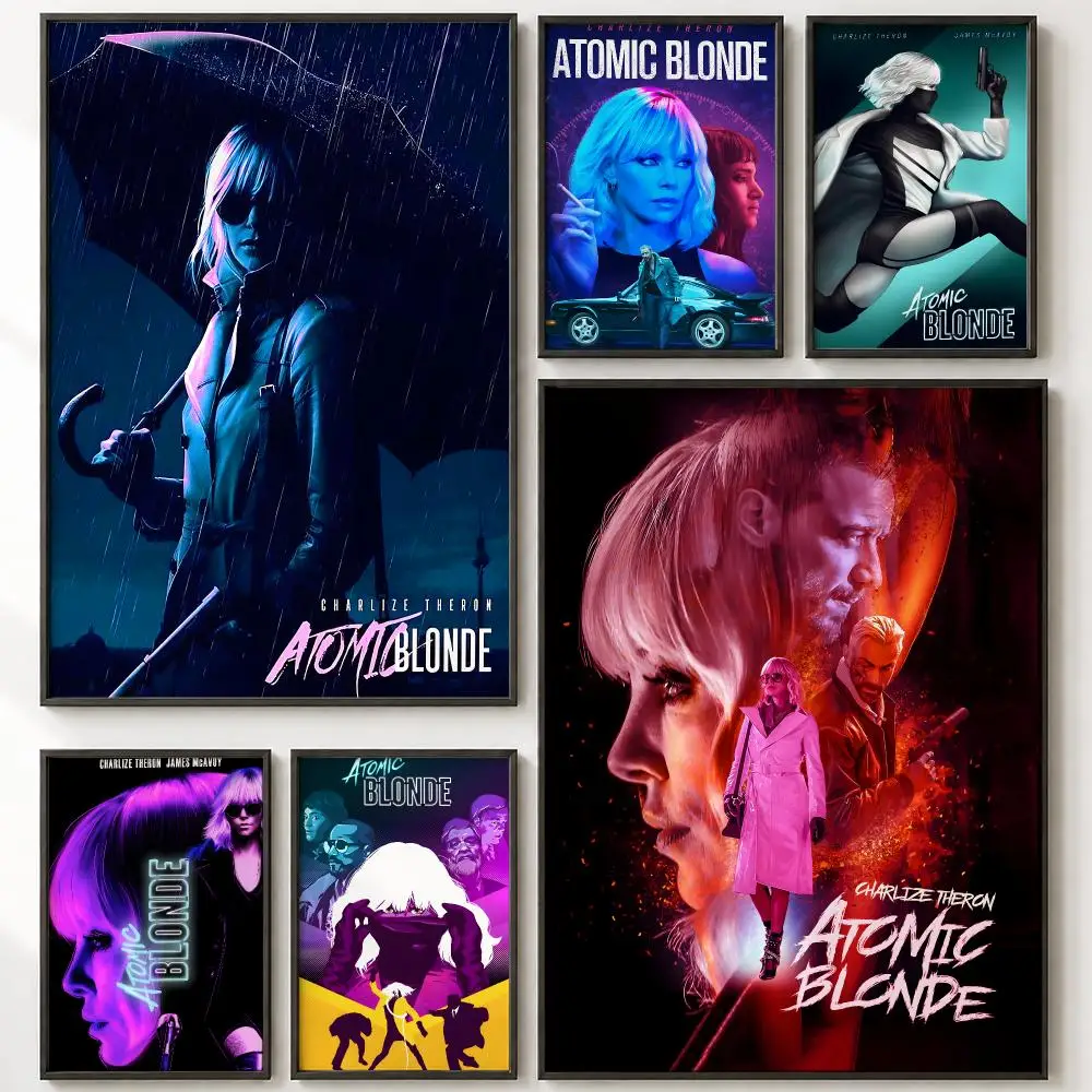 Spy Movie Atomic Blonde 2 Poster HD poster wall art self-stick no-residue for home cafe office great gift