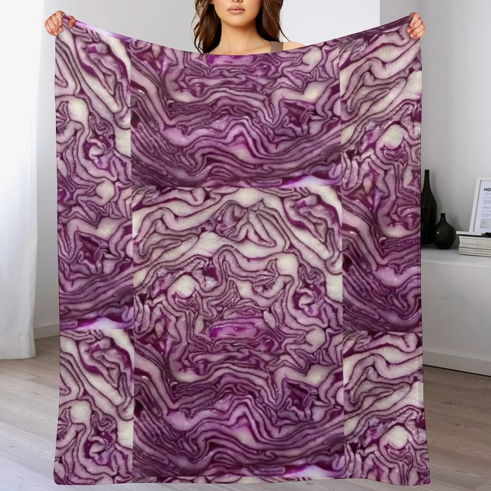 Red cabbage Throw Blanket sofa bed Blankets For Baby Blankets