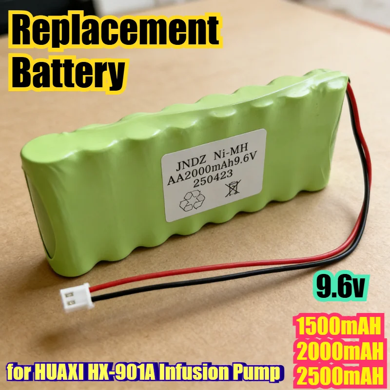 

2500mAh 9.6V High Capacity Replacement Battery for HUAXI HX-901A Infusion Pump - NI-MH AA 2000mAh 9.6V Power Battery Pack