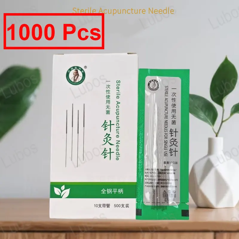 1000Pcs Acupuncture Needle with Tube Disposable Stainless Steel Sterile Sharp Needle 0.16/0.18/0.20/0.35mm Beauty Massage Needle